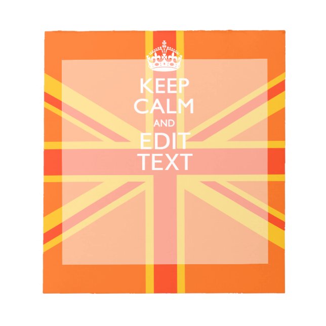 Orange Union Jack British Flag Swag Notizblock (Vorderseite)