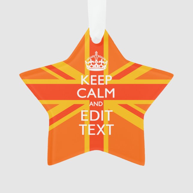 Orange Union Jack British Flag Swag Ornament (Vorderseite)