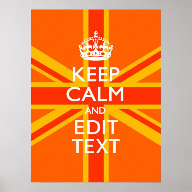 Orange Union Jack British Flag Swag Poster (Vorne)