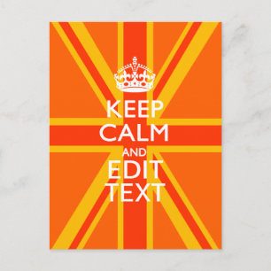 Orange Union Jack British Flag Swag Postkarte