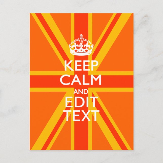 Orange Union Jack British Flag Swag Postkarte (Vorderseite)