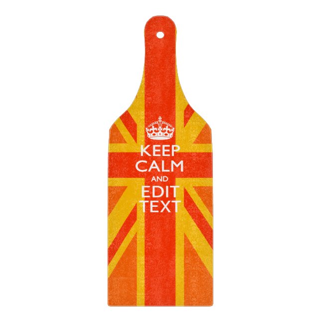 Orange Union Jack British Flag Swag Schneidebrett (Vorderseite)