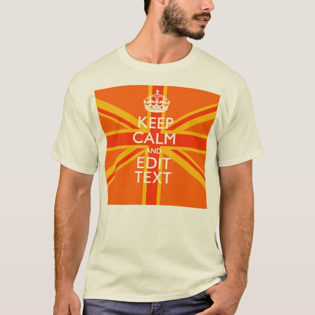 Orange Union Jack British Flag Swag T-Shirt (Vorderseite)