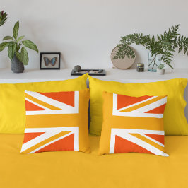 Orange Union Jack Half Kissen