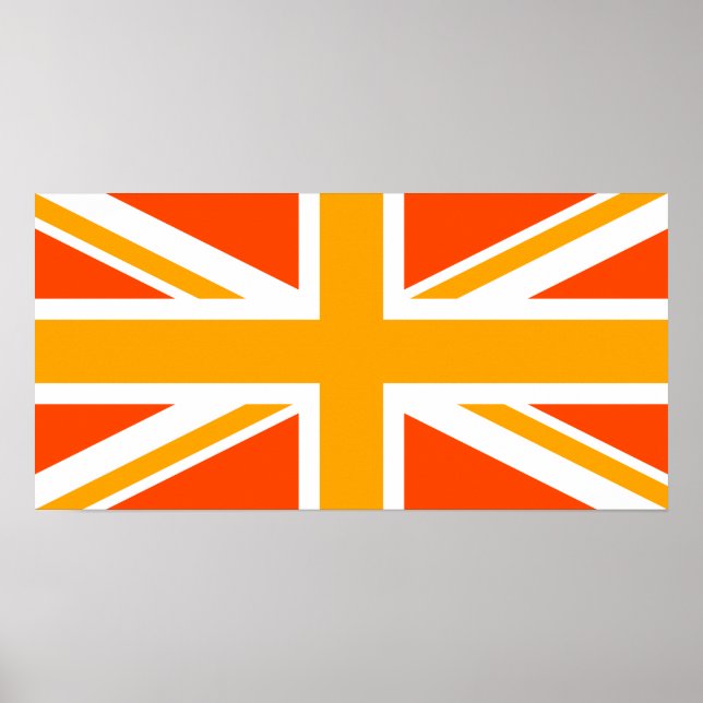 Orange Union Jack Poster (Vorne)