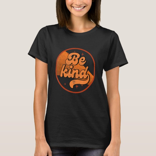 Orange Unity Day Anti Bullying Be Kind Retro Vinta T-Shirt (Vorderseite)