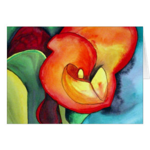 Orange ursprüngliche Aquarellkunst Canna Lilie