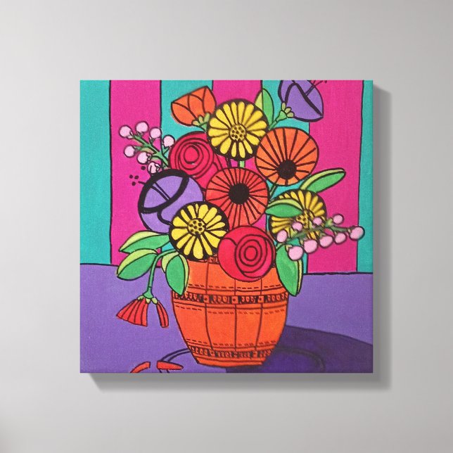 Orange Vase Stretched Canvas Print Leinwanddruck (Vorderseite)