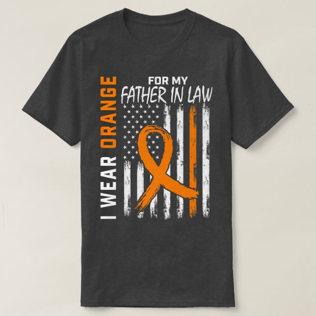 Orange Vater im Gesetz Multiple Sklerose Bewusstse T-Shirt (Design vorne)