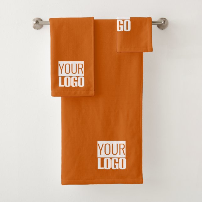 Orange verbrannt - Ihr Logo Badhandtuch Set (Insitu)
