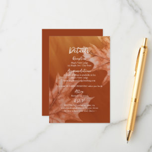 Orange verbrannt mit Ahorn-Blätter Akzent Details Begleitkarte