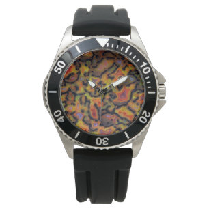 Orange-versteinerte Dinosaurier-Knochen Armbanduhr