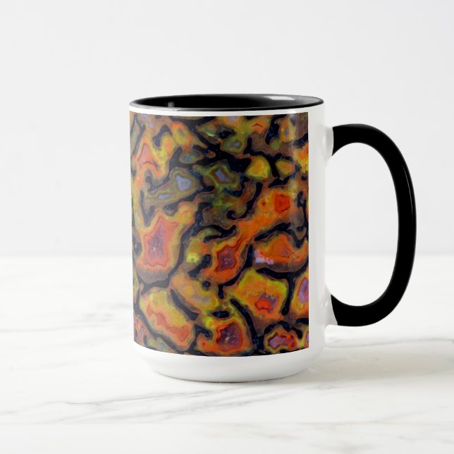 Orange versteinertes Dinosaurierskelett Tasse (Rechts)