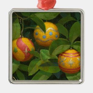 Orange verziert WeihnachtsTasse Silbernes Ornament