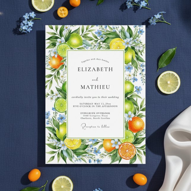 Orange Vibrant Mediterranean Wedding Einladung (Von Creator hochgeladen)