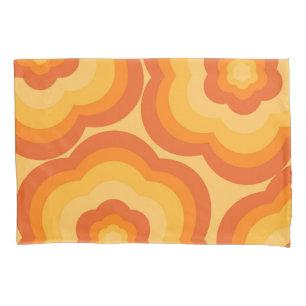 Orange Vibrant Y2K Wildblume Bold Retro Frühling Kissenbezug