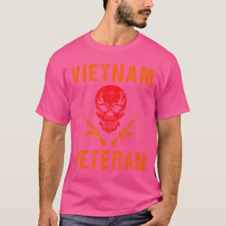 Orange Vietnam Veteran - Schädel und Waffen T-Shirt