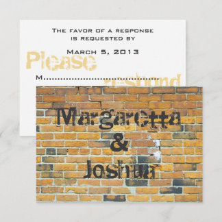 Orange Vintag Brick Wall Wedding Einladung UAWG