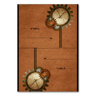 Orange Vintag Clock Wedding Platzkarte Tischnummer