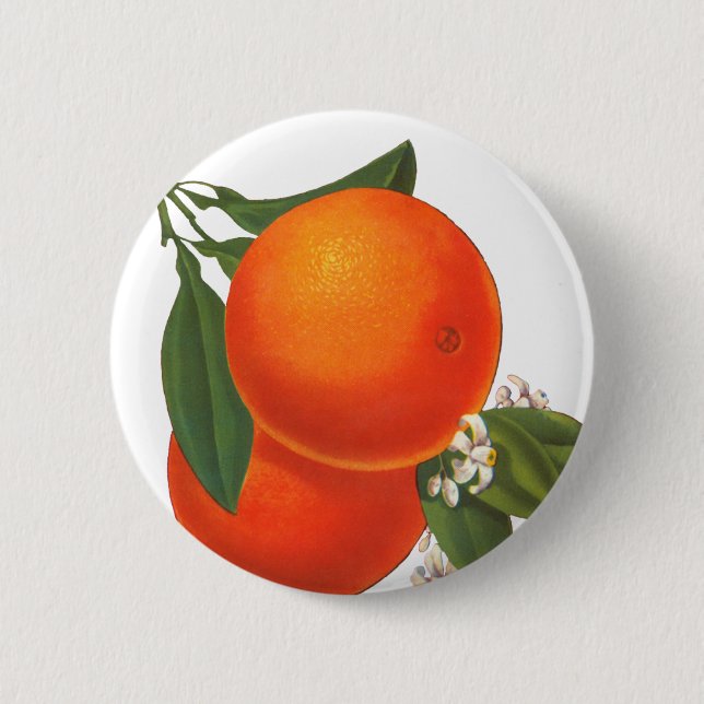 Orange Vintag Crate Art Button (Vorderseite)