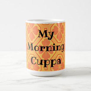 Orange Vintag Morning Cuppa Kaffee Cup Kaffeetasse
