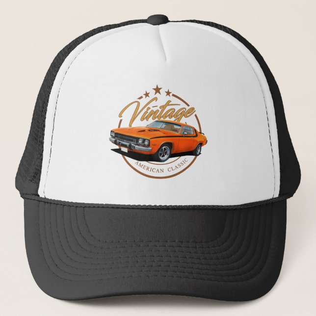 Orange Vintag Roadrunner Truckerkappe (Vorderseite)