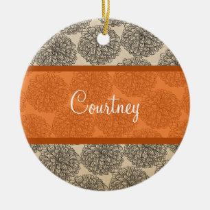 Orange Vintag Zinnia Ornament