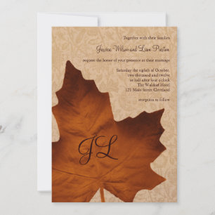 Orange Vintage Mit Monogramm Hochzeitseinladung Einladung