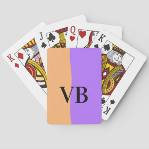 Orange violetter fester Name Buchstabe Monogramm T Spielkarten