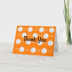 Orange Volleyball Danke Trainer Karte