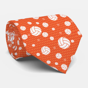 Orange Volleyball Gemustert Krawatte