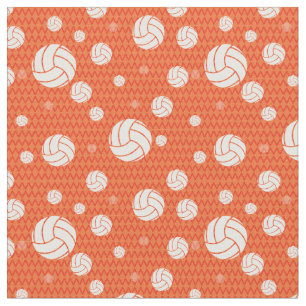 Orange Volleyball Zickzack Gemustert Stoff