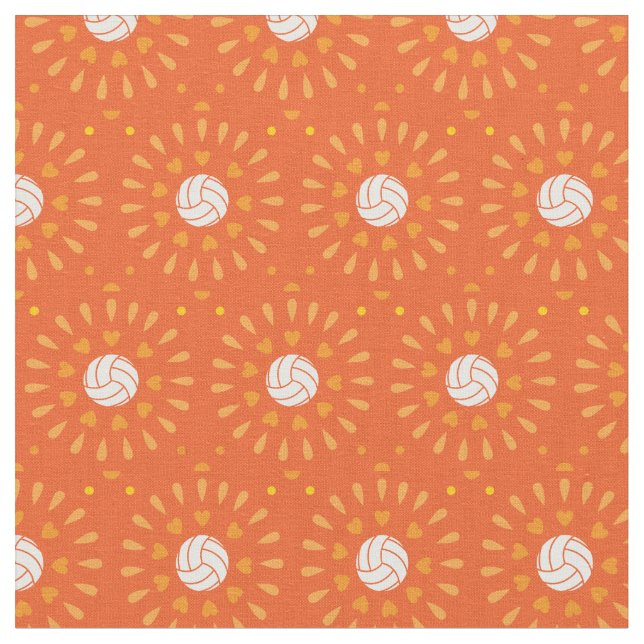 Orange Volleyballs Kaleidoskop Muster Stoff (Nahaufnahme)