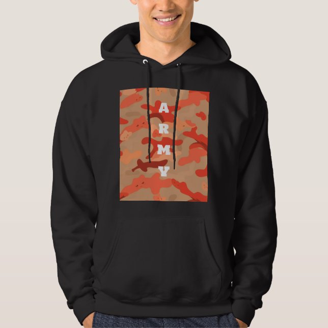 Orange Wald Camouflage Hoodie (Vorderseite)