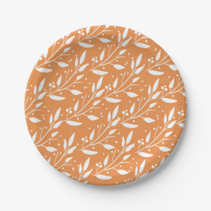 Orange Waldwaldbaby-Duschen-Teller Pappteller
