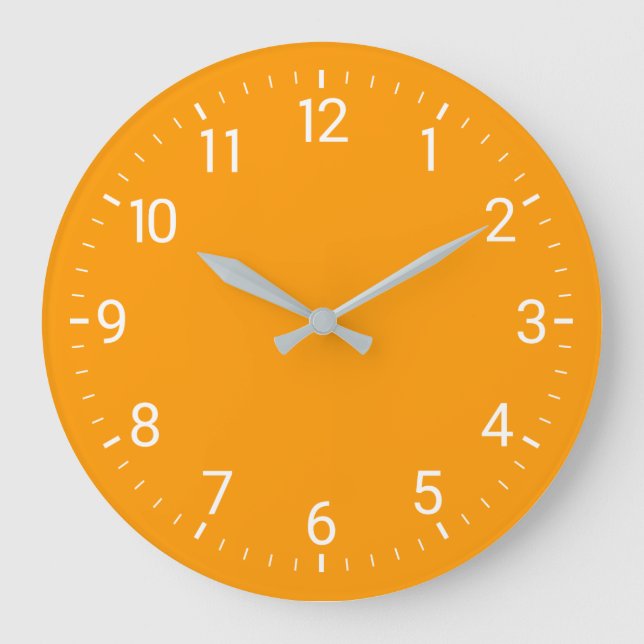 Orange Wall Clock Große Wanduhr (Vorderseite)