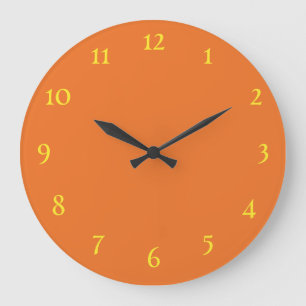 Orange Wanduhr