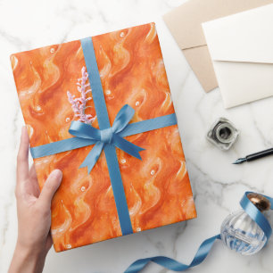Orange Wasserfarbe Abstrakt Geschenkpapier