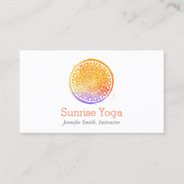 Orange Wasserfarbe Mandala Yoga und Wellness Visitenkarte