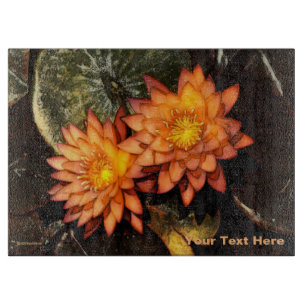 Orange Water Lilies Schneidebrett