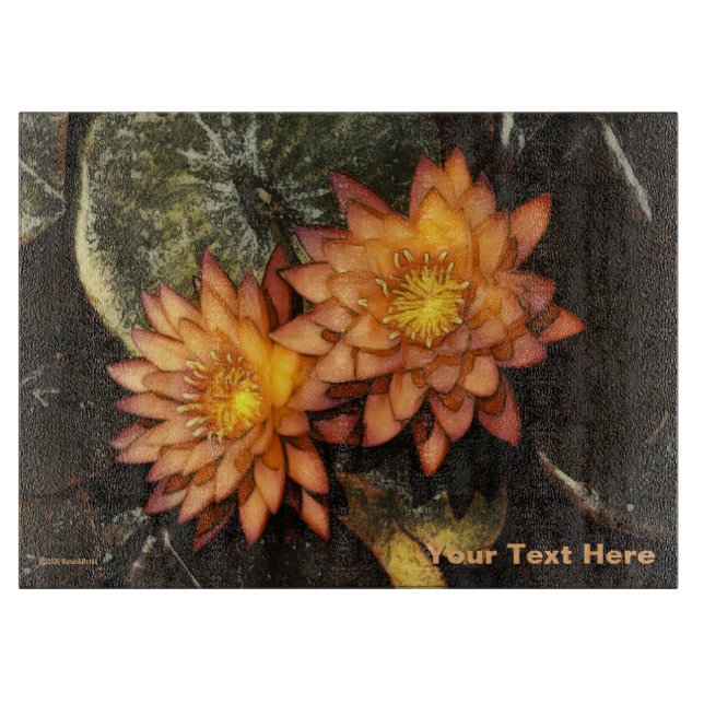 Orange Water Lilies Schneidebrett (Vorderseite)