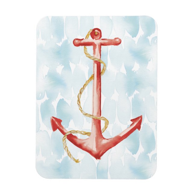 Orange Watercolor Anchor Magnet (Vertikal)