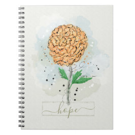 Orange Watercolor Blume Hope Notebook Notizblock