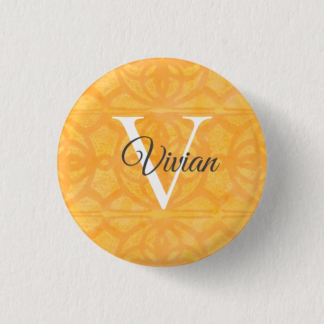 Orange Watercolor Button (Vorderseite)