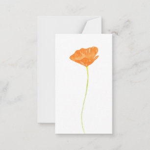 Orange Watercolor California Poppy Mitteilungskarte