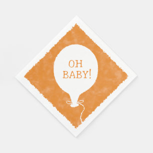 Orange Watercolor Custom Text Babydusche Oh Baby Serviette