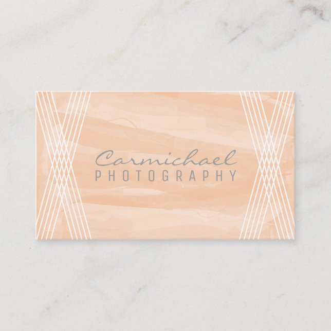 Orange Watercolor Deko Business Card Visitenkarte (Vorderseite)