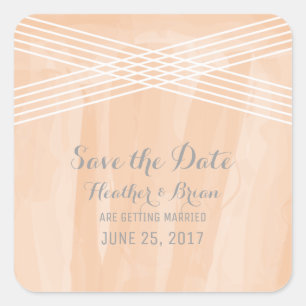 Orange Watercolor Deko Save the Date Quadratischer Aufkleber