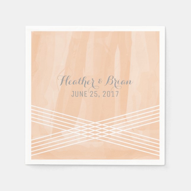 Orange Watercolor Deko Wedding Serviette (Vorderseite)