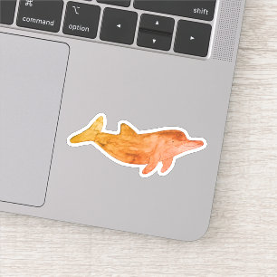Orange Watercolor Dolphin Aufkleber